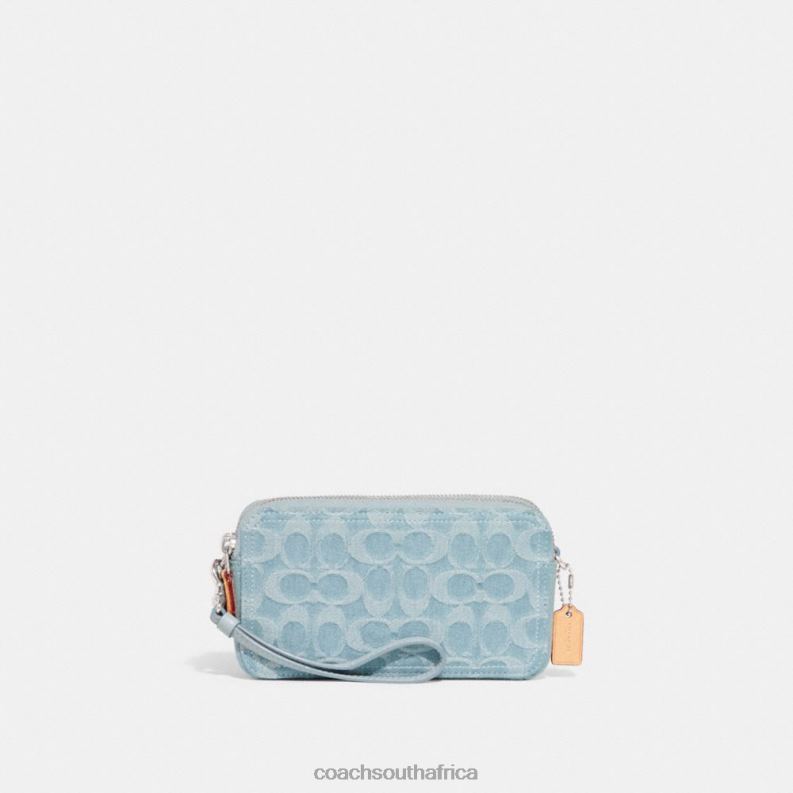 Coach Women KIRA CROSSBODY IN SIGNATURE DENIM LH/Pale Blue 4ZRDJ312