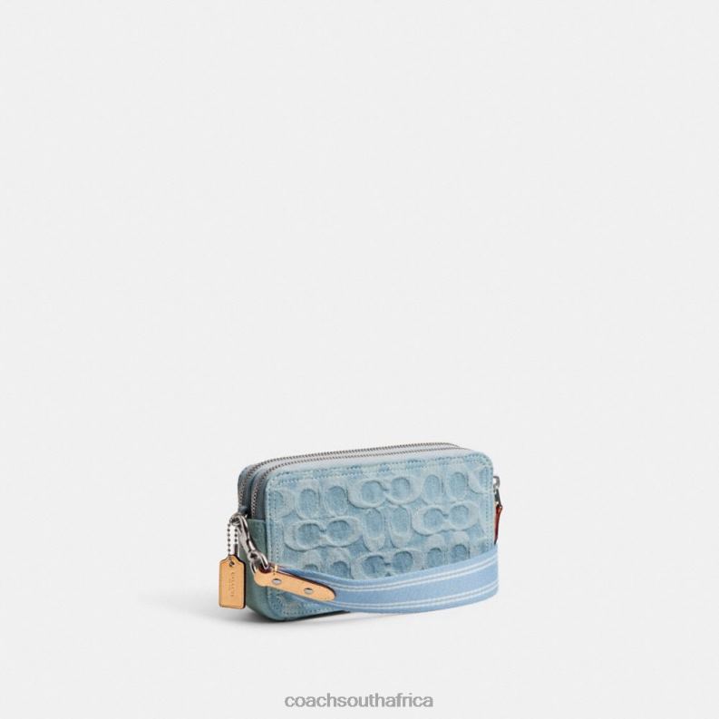 Coach Women KIRA CROSSBODY IN SIGNATURE DENIM LH/Pale Blue 4ZRDJ312