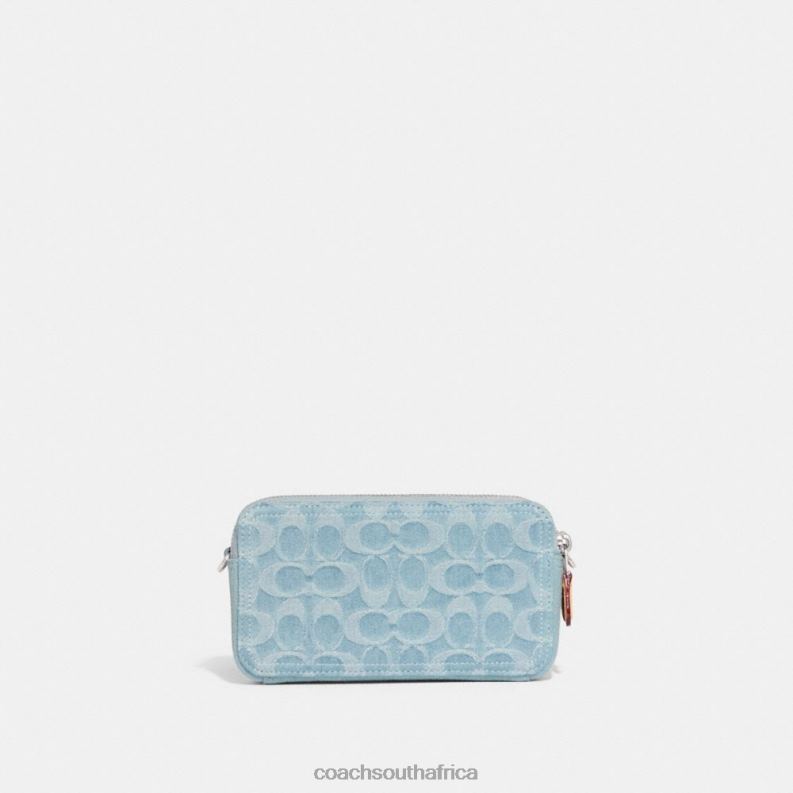 Coach Women KIRA CROSSBODY IN SIGNATURE DENIM LH/Pale Blue 4ZRDJ312
