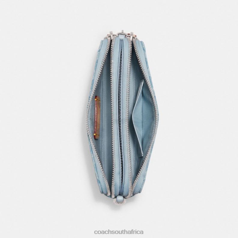 Coach Women KIRA CROSSBODY IN SIGNATURE DENIM LH/Pale Blue 4ZRDJ312