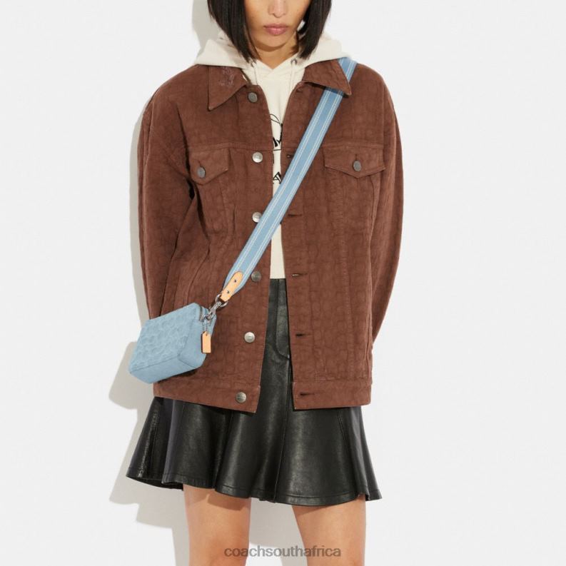 Coach Women KIRA CROSSBODY IN SIGNATURE DENIM LH/Pale Blue 4ZRDJ312