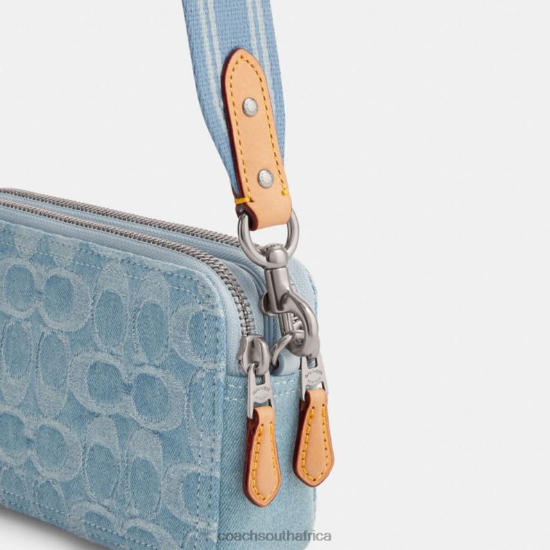 Coach Women KIRA CROSSBODY IN SIGNATURE DENIM LH/Pale Blue 4ZRDJ312