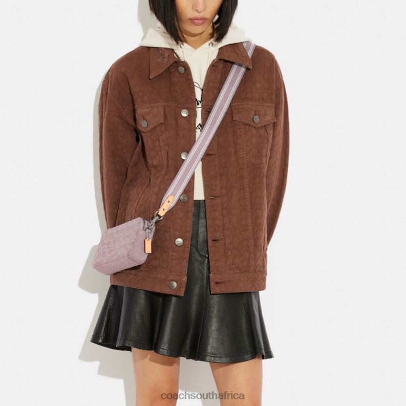 Coach Women KIRA CROSSBODY IN SIGNATURE DENIM LH/Pale Purple 4ZRDJ313