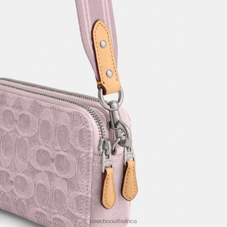 Coach Women KIRA CROSSBODY IN SIGNATURE DENIM LH/Pale Purple 4ZRDJ313