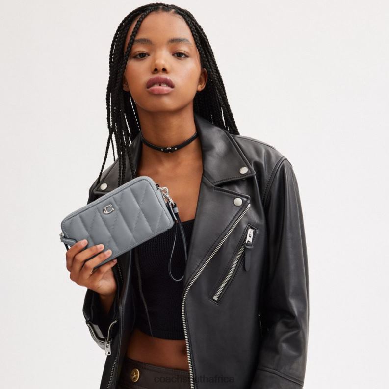 Coach Women KIRA CROSSBODY WITH PILLOW QUILTING LH/Grey Blue 4ZRDJ310