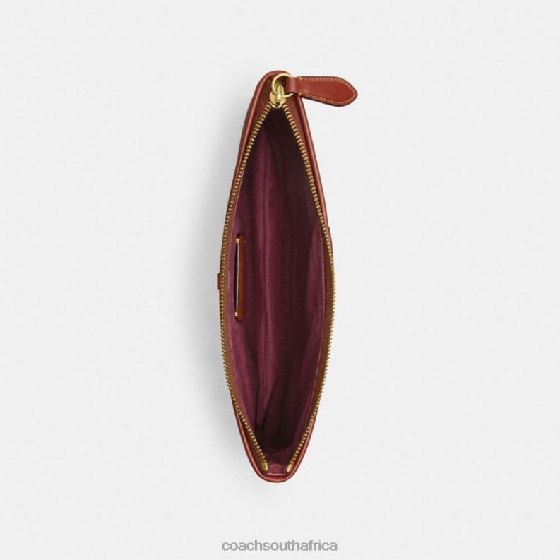 Coach Women POUCH 28 IN SIGNATURE CANVAS B4/Tan Rust 4ZRDJ315