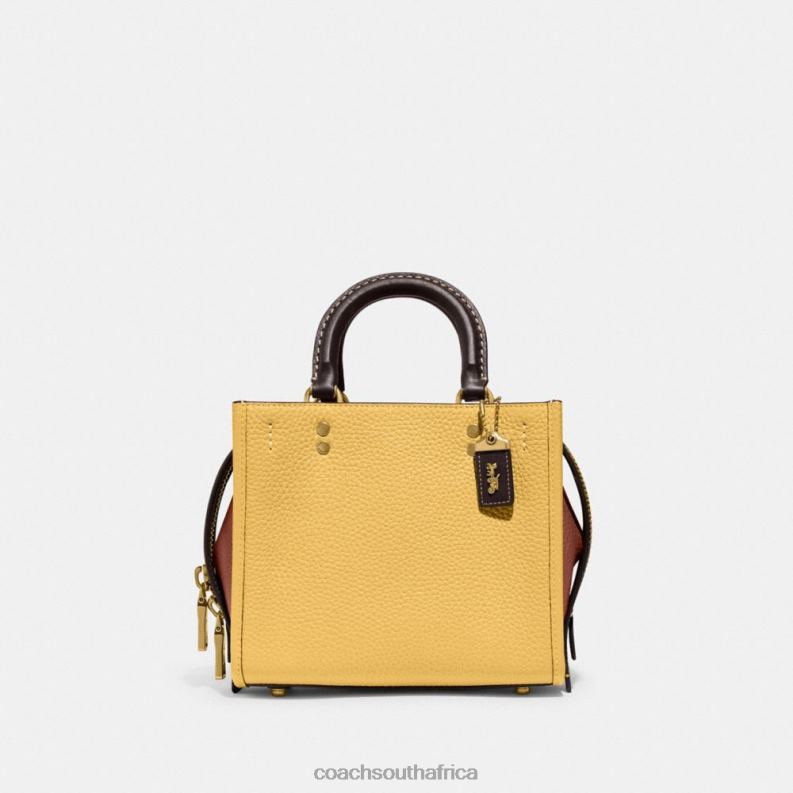 Coach Women ROGUE 20 IN COLORBLOCK REGENERATIVE LEATHER B4/Hay Multi 4ZRDJ81