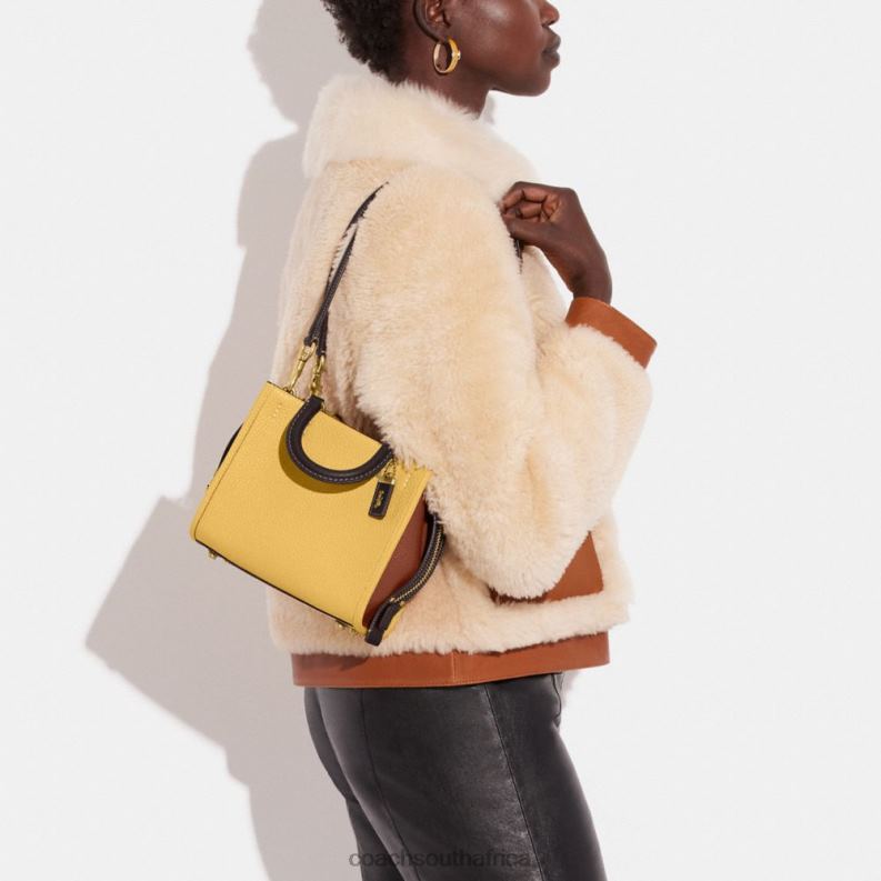 Coach Women ROGUE 20 IN COLORBLOCK REGENERATIVE LEATHER B4/Hay Multi 4ZRDJ81