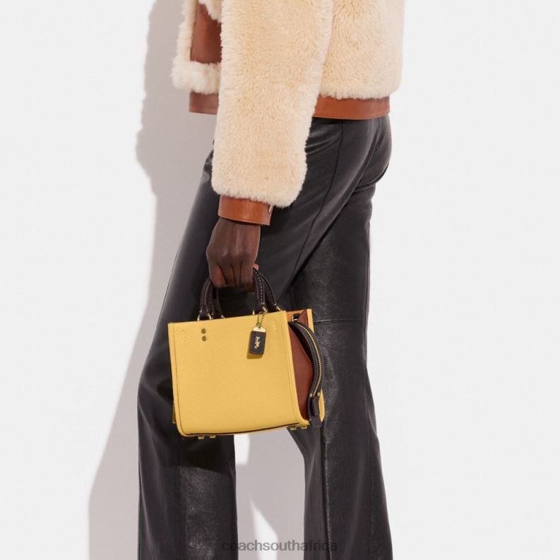 Coach Women ROGUE 20 IN COLORBLOCK REGENERATIVE LEATHER B4/Hay Multi 4ZRDJ81