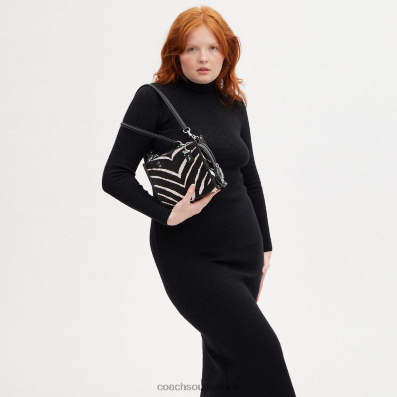 Coach Women ROGUE 20 IN HAIRCALF WITH ZEBRA PRINT LH/Zebra 4ZRDJ89