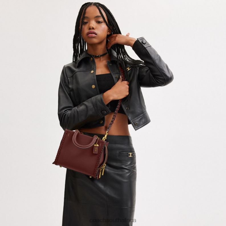 Coach Women ROGUE 20 WITH BRAID B4/WINE 4ZRDJ80