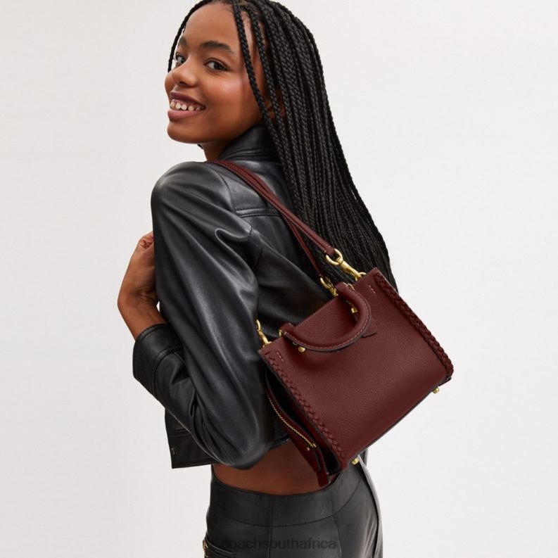 Coach Women ROGUE 20 WITH BRAID B4/WINE 4ZRDJ80