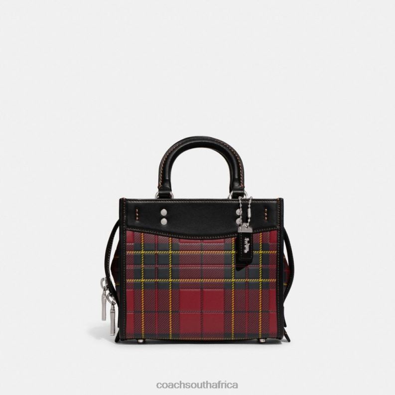 Coach Women ROGUE 20 WITH PLAID PRINT LH/Cherry Multi 4ZRDJ83