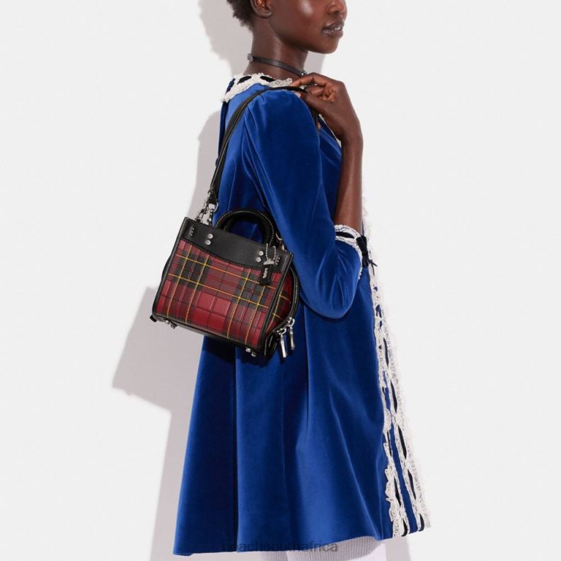 Coach Women ROGUE 20 WITH PLAID PRINT LH/Cherry Multi 4ZRDJ83