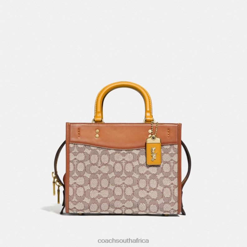 Coach Women ROGUE 25 IN SIGNATURE TEXTILE JACQUARD B4/Cocoa Burnished Amb 4ZRDJ95