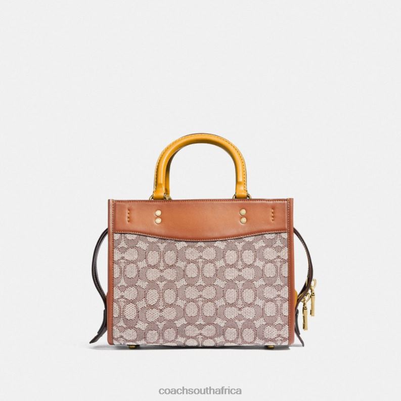 Coach Women ROGUE 25 IN SIGNATURE TEXTILE JACQUARD B4/Cocoa Burnished Amb 4ZRDJ95