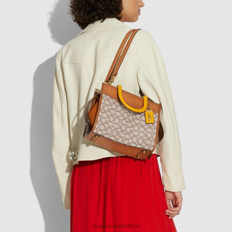 Coach Women ROGUE 25 IN SIGNATURE TEXTILE JACQUARD B4/Cocoa Burnished Amb 4ZRDJ95