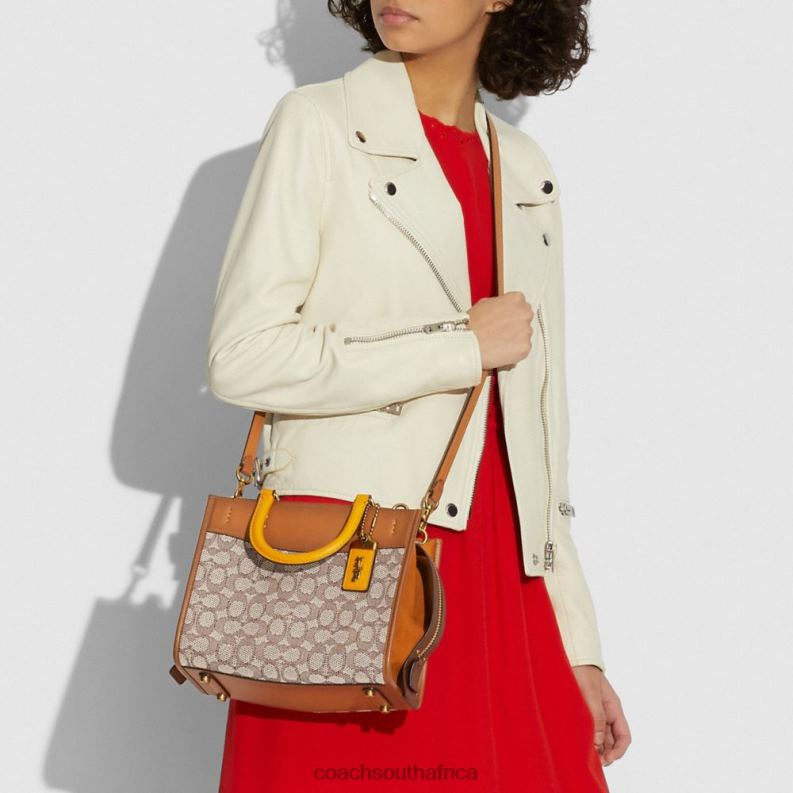 Coach Women ROGUE 25 IN SIGNATURE TEXTILE JACQUARD B4/Cocoa Burnished Amb 4ZRDJ95