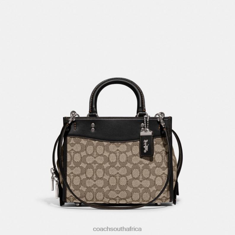 Coach Women ROGUE 25 IN SIGNATURE TEXTILE JACQUARD LH/Cocoa Black 4ZRDJ76