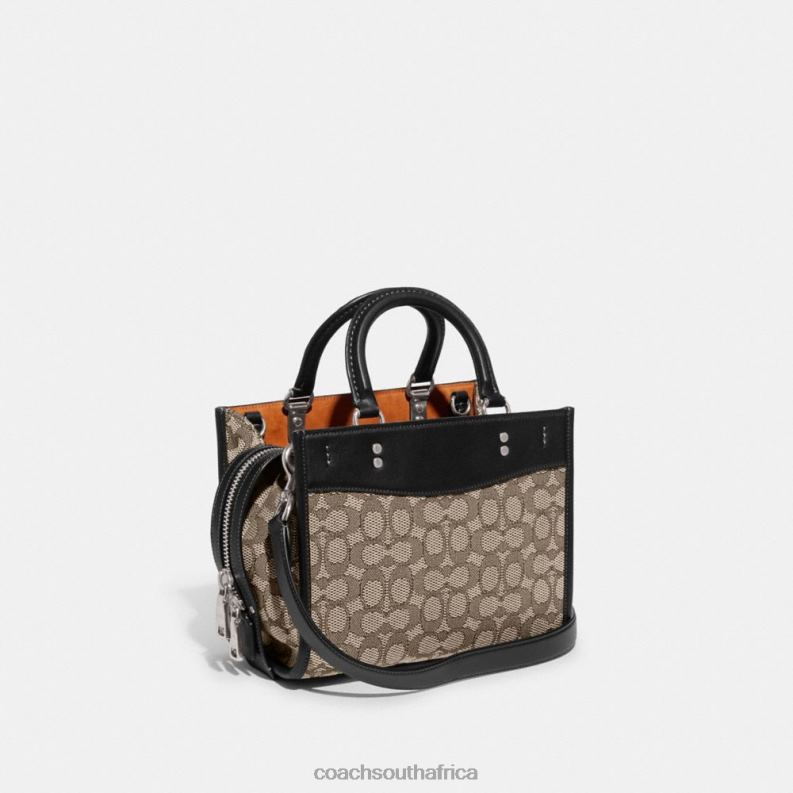 Coach Women ROGUE 25 IN SIGNATURE TEXTILE JACQUARD LH/Cocoa Black 4ZRDJ76