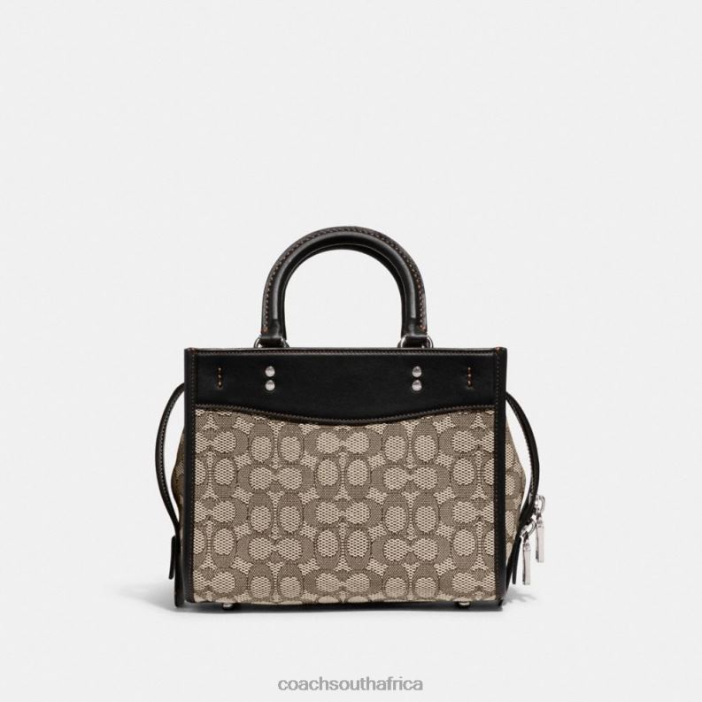Coach Women ROGUE 25 IN SIGNATURE TEXTILE JACQUARD LH/Cocoa Black 4ZRDJ76
