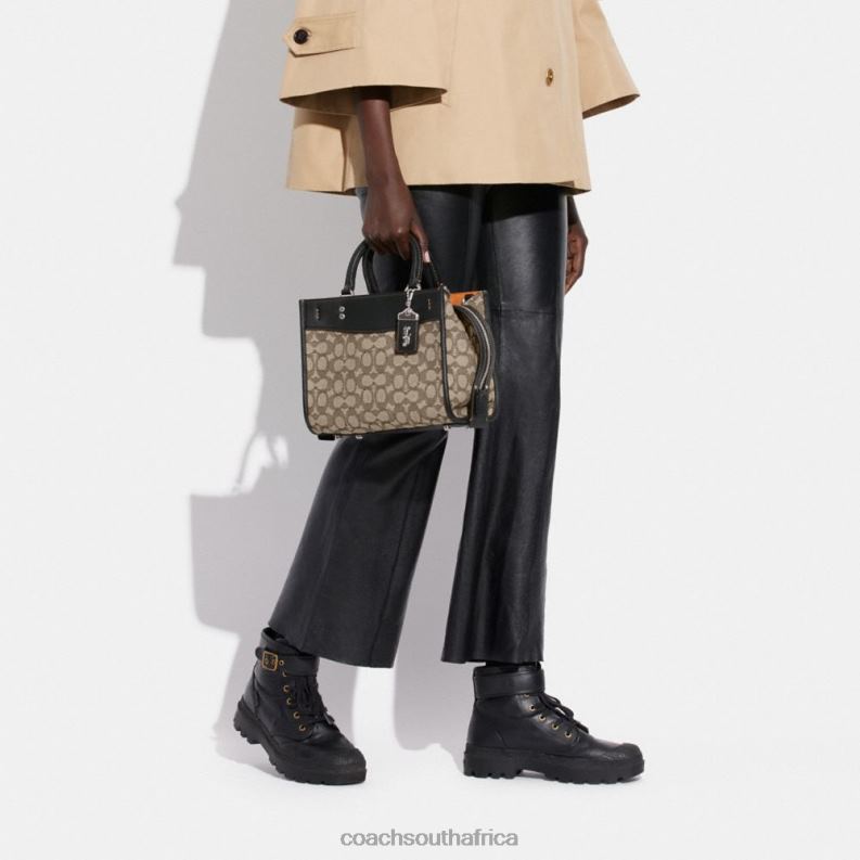 Coach Women ROGUE 25 IN SIGNATURE TEXTILE JACQUARD LH/Cocoa Black 4ZRDJ76