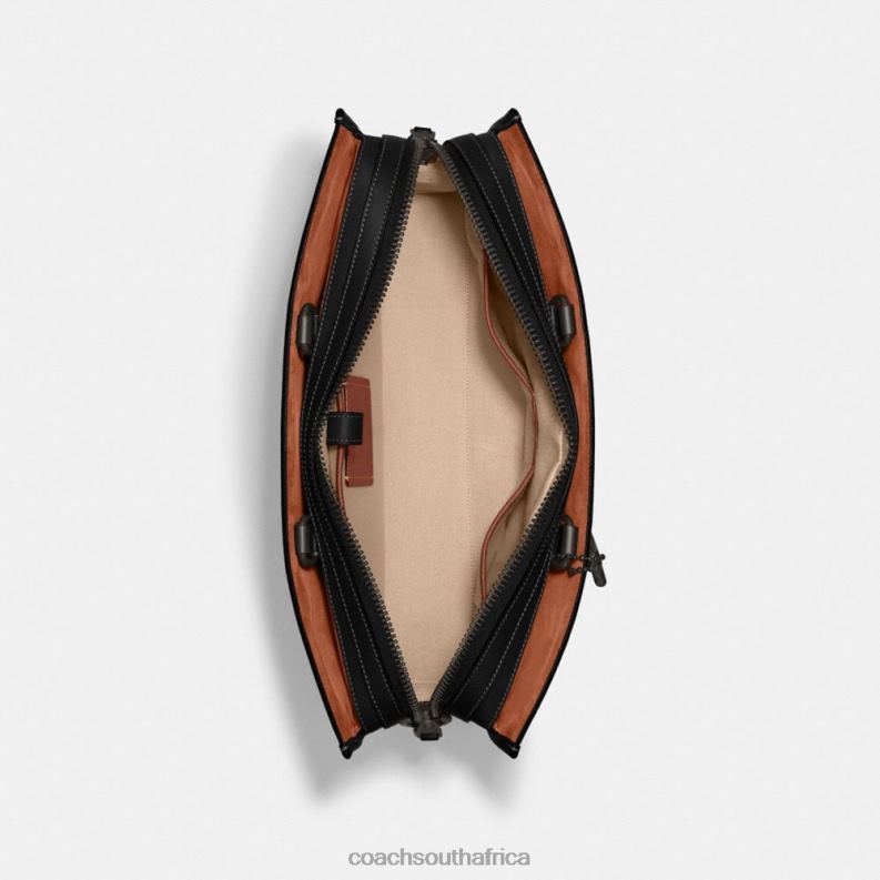 Coach Women ROGUE BRIEF IN SIGNATURE TEXTILE JACQUARD Cocoa/Black 4ZRDJ85