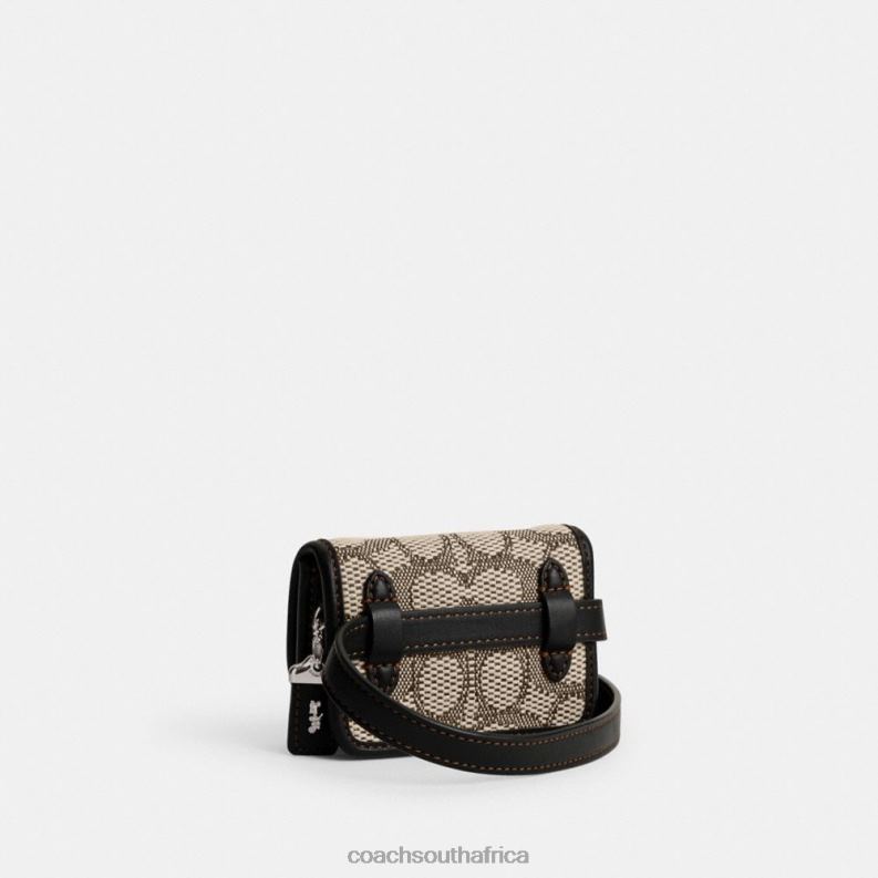 Coach Women BANDIT CARD CASE BELT BAG IN SIGNATURE JACQUARD LH/Cocoa Black 4ZRDJ191