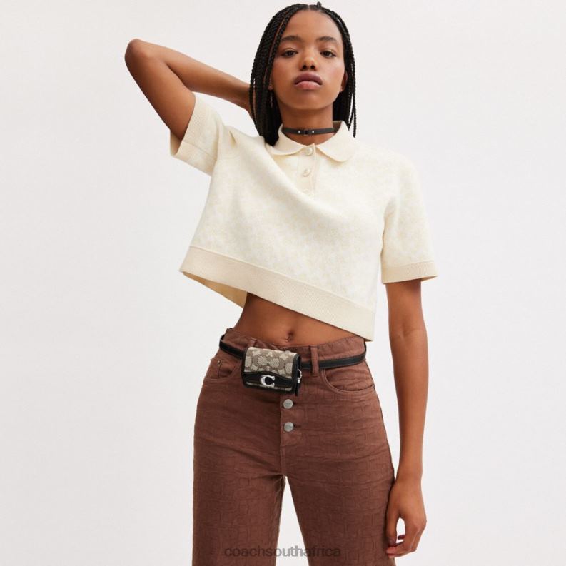 Coach Women BANDIT CARD CASE BELT BAG IN SIGNATURE JACQUARD LH/Cocoa Black 4ZRDJ191