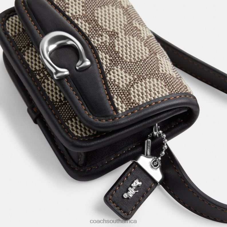 Coach Women BANDIT CARD CASE BELT BAG IN SIGNATURE JACQUARD LH/Cocoa Black 4ZRDJ191
