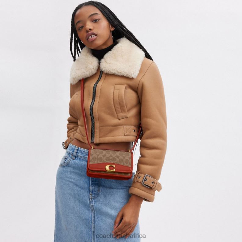 Coach Women COACH X MINT + SERF BANDIT CROSSBODY IN SIGNATURE CANVAS B4/Tan Rust 4ZRDJ181