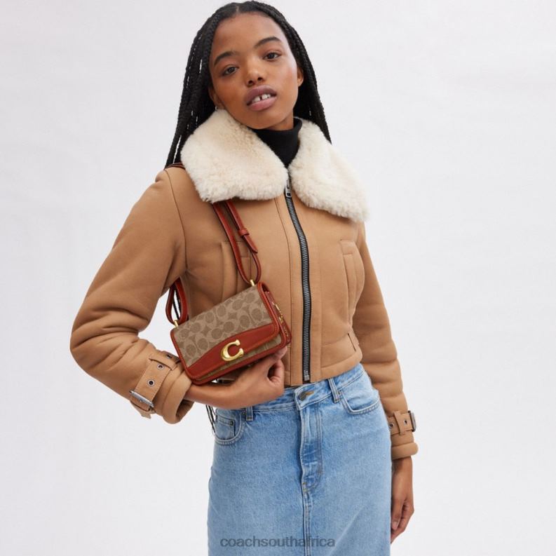 Coach Women COACH X MINT + SERF BANDIT CROSSBODY IN SIGNATURE CANVAS B4/Tan Rust 4ZRDJ181