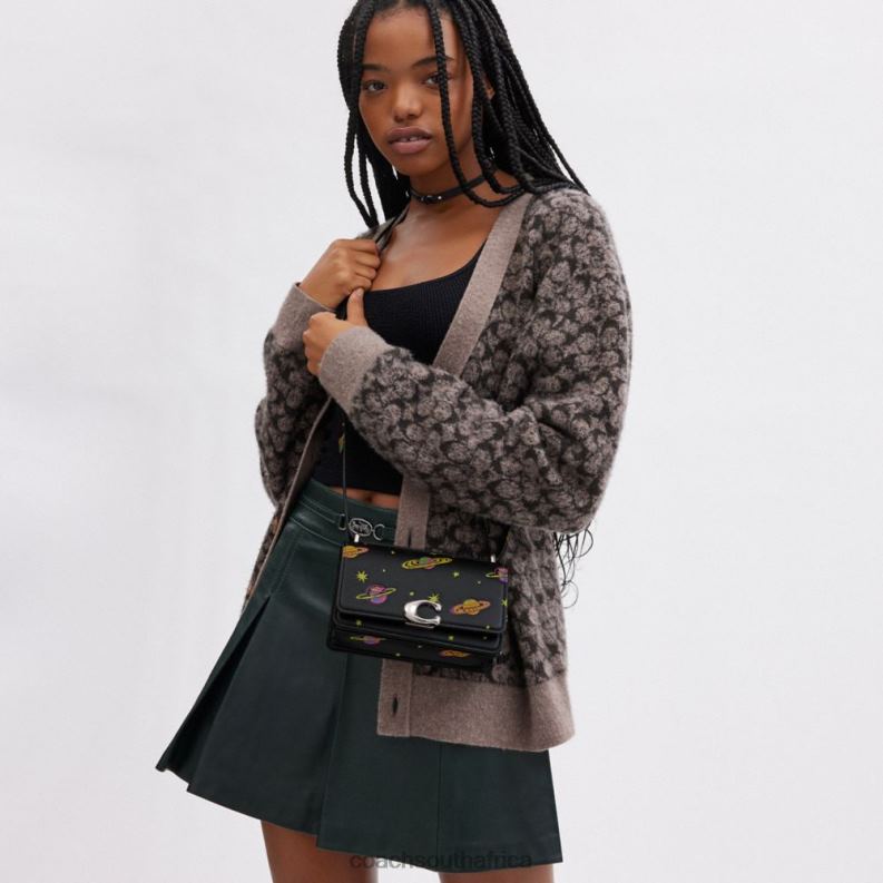 Coach Women COSMIC COACH BANDIT CROSSBODY WITH PLANET PRINT LH/Black Multi 4ZRDJ187