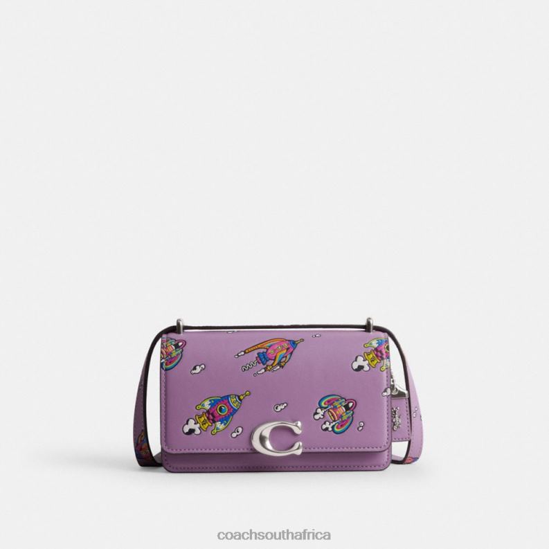 Coach Women COSMIC COACH BANDIT CROSSBODY WITH ROCKET PRINT LH/Violet Orchid Multi 4ZRDJ185