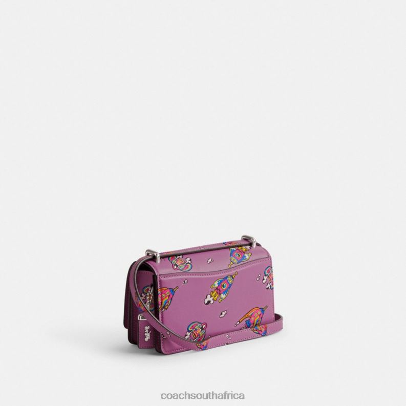 Coach Women COSMIC COACH BANDIT CROSSBODY WITH ROCKET PRINT LH/Violet Orchid Multi 4ZRDJ185
