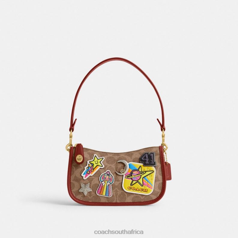 Coach Women COSMIC COACH SWINGER 20 IN SIGNATURE CANVAS WITH PATCHES B4/Tan Rust Multi 4ZRDJ186