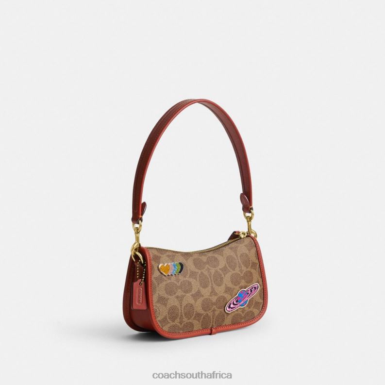 Coach Women COSMIC COACH SWINGER 20 IN SIGNATURE CANVAS WITH PATCHES B4/Tan Rust Multi 4ZRDJ186