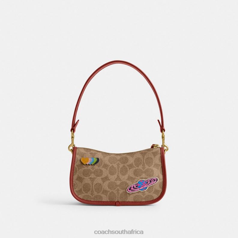Coach Women COSMIC COACH SWINGER 20 IN SIGNATURE CANVAS WITH PATCHES B4/Tan Rust Multi 4ZRDJ186