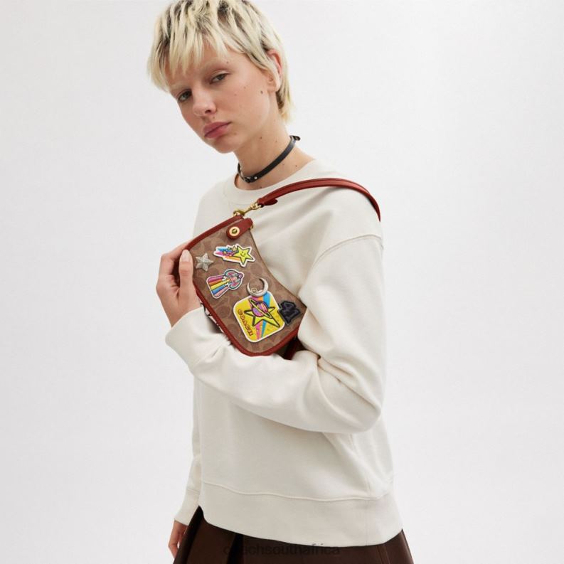 Coach Women COSMIC COACH SWINGER 20 IN SIGNATURE CANVAS WITH PATCHES B4/Tan Rust Multi 4ZRDJ186