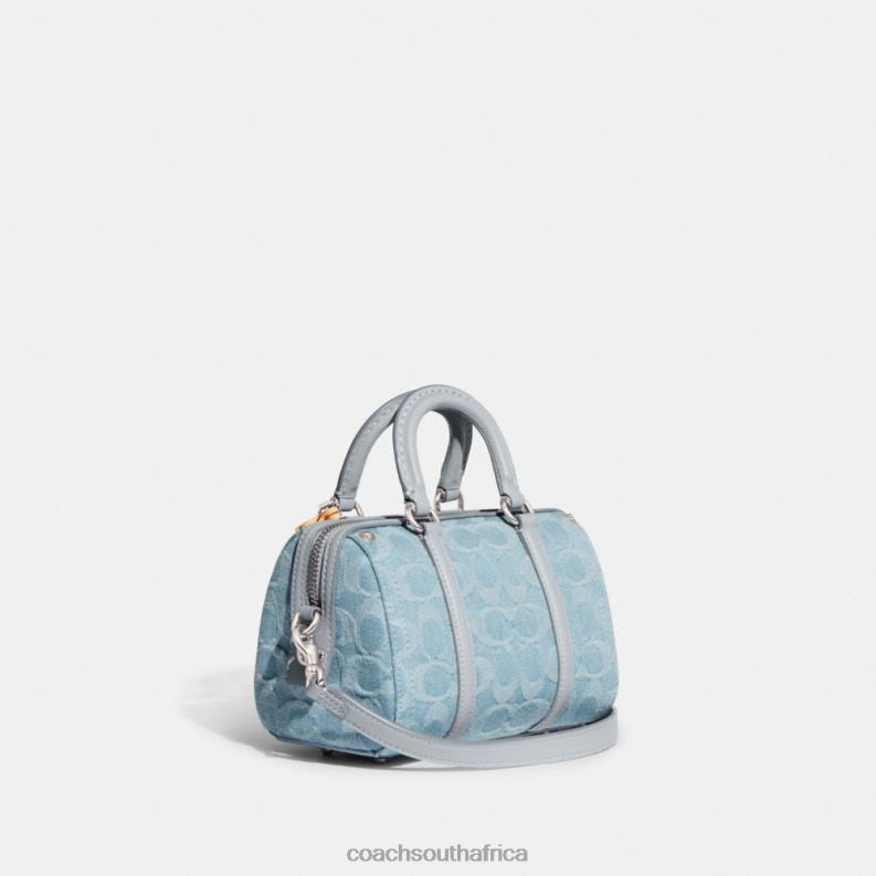 Coach Women RUBY SATCHEL 18 IN SIGNATURE DENIM LH/Pale Blue 4ZRDJ198