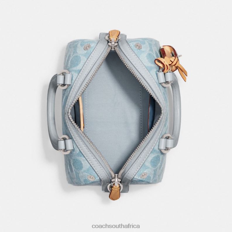 Coach Women RUBY SATCHEL 18 IN SIGNATURE DENIM LH/Pale Blue 4ZRDJ198