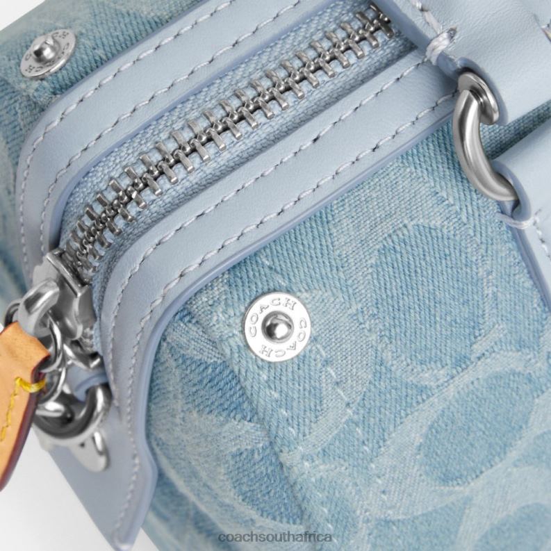 Coach Women RUBY SATCHEL 18 IN SIGNATURE DENIM LH/Pale Blue 4ZRDJ198