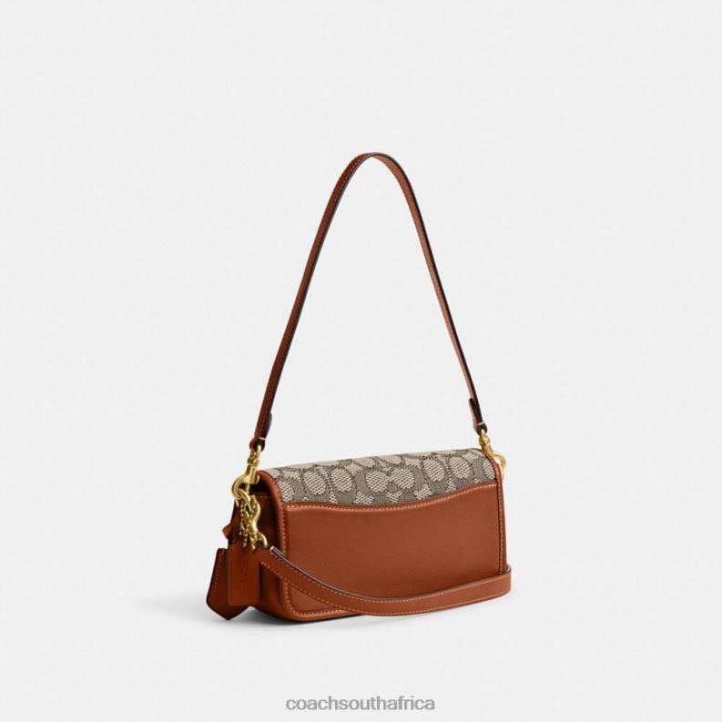 Coach Women STUDIO BAGUETTE BAG IN SIGNATURE TEXTILE JACQUARD B4/Cocoa Burnished Amb 4ZRDJ194
