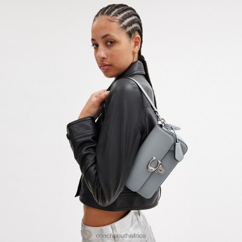 Coach Women STUDIO BAGUETTE BAG LH/Grey Blue 4ZRDJ190