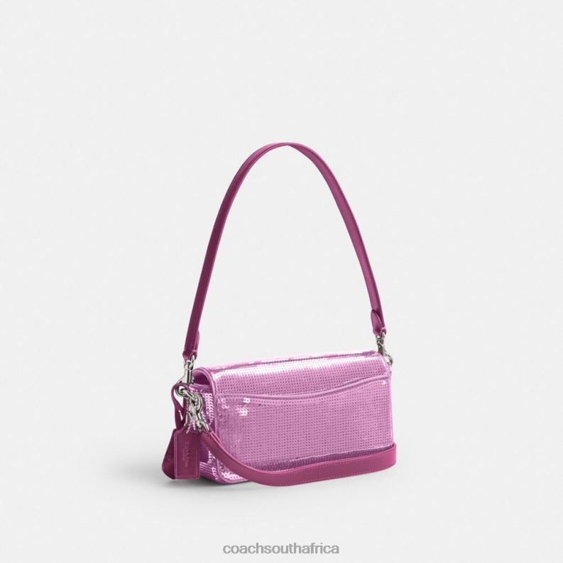 Coach Women STUDIO BAGUETTE BAG WITH SEQUINS LH/Dark Magenta 4ZRDJ188