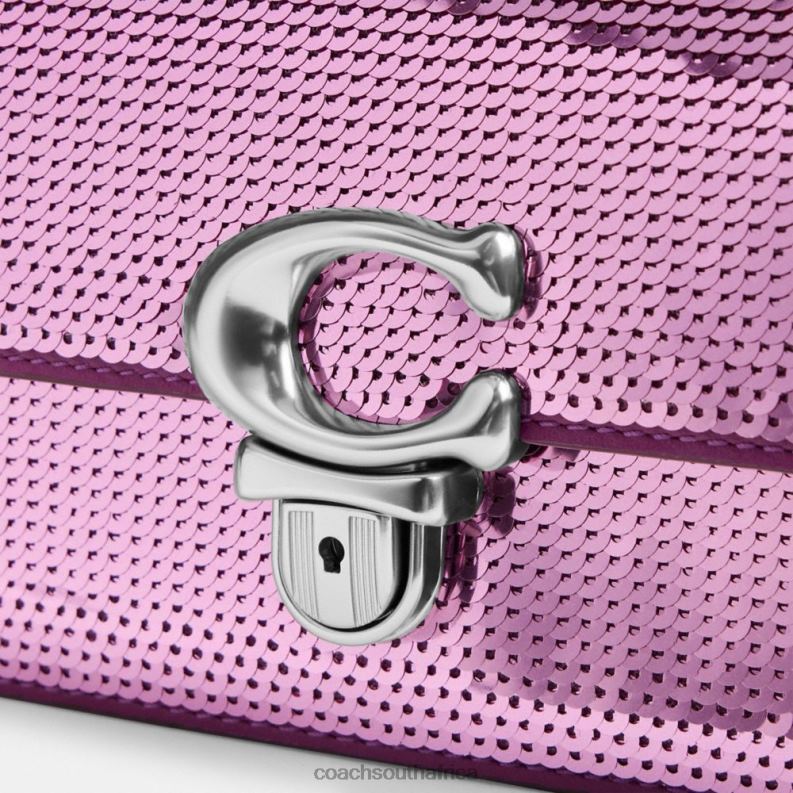 Coach Women STUDIO BAGUETTE BAG WITH SEQUINS LH/Dark Magenta 4ZRDJ188