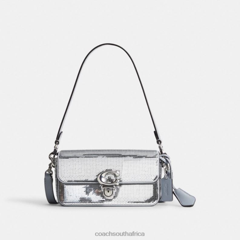 Coach Women STUDIO BAGUETTE BAG WITH SEQUINS LH/Silver 4ZRDJ184