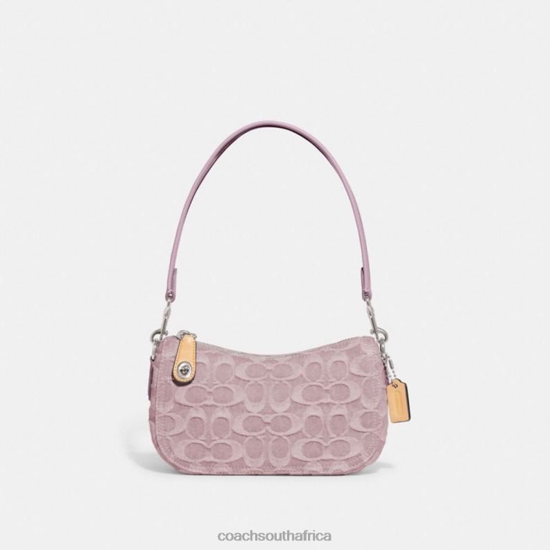 Coach Women SWINGER 20 IN SIGNATURE DENIM LH/Pale Purple 4ZRDJ199