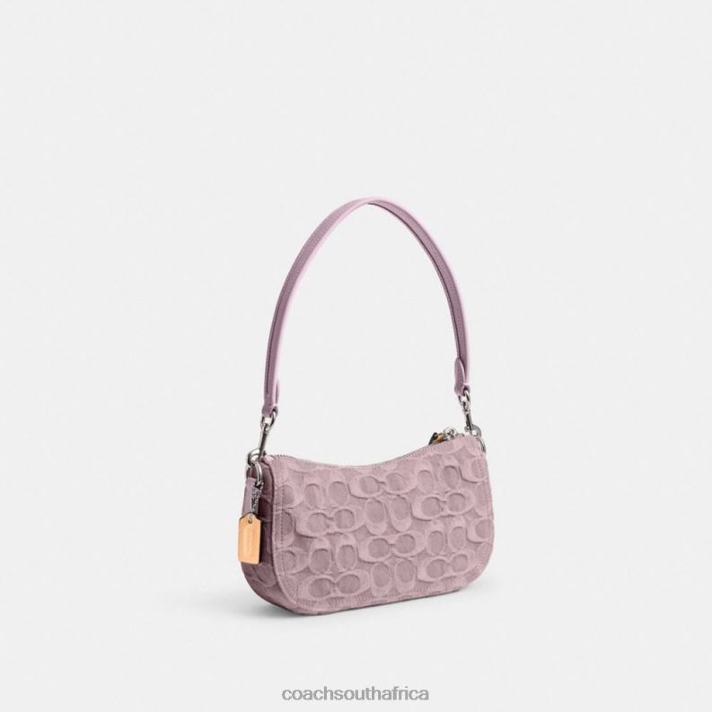 Coach Women SWINGER 20 IN SIGNATURE DENIM LH/Pale Purple 4ZRDJ199