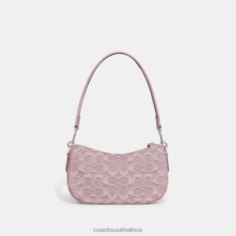 Coach Women SWINGER 20 IN SIGNATURE DENIM LH/Pale Purple 4ZRDJ199